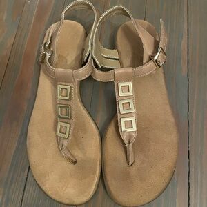 Aerosoles Tan Sandals with Gold Details